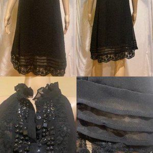 Dress with beaded lace accents